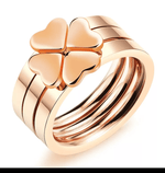 Three-Piece Heart Clover Ring