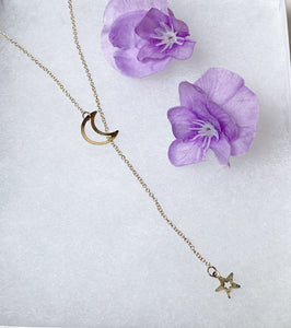 Crescent Moon & Star Pendant Necklace.