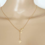 Crescent Moon & Star Pendant Necklace.