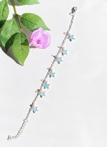 Blue Star Silver Anklet